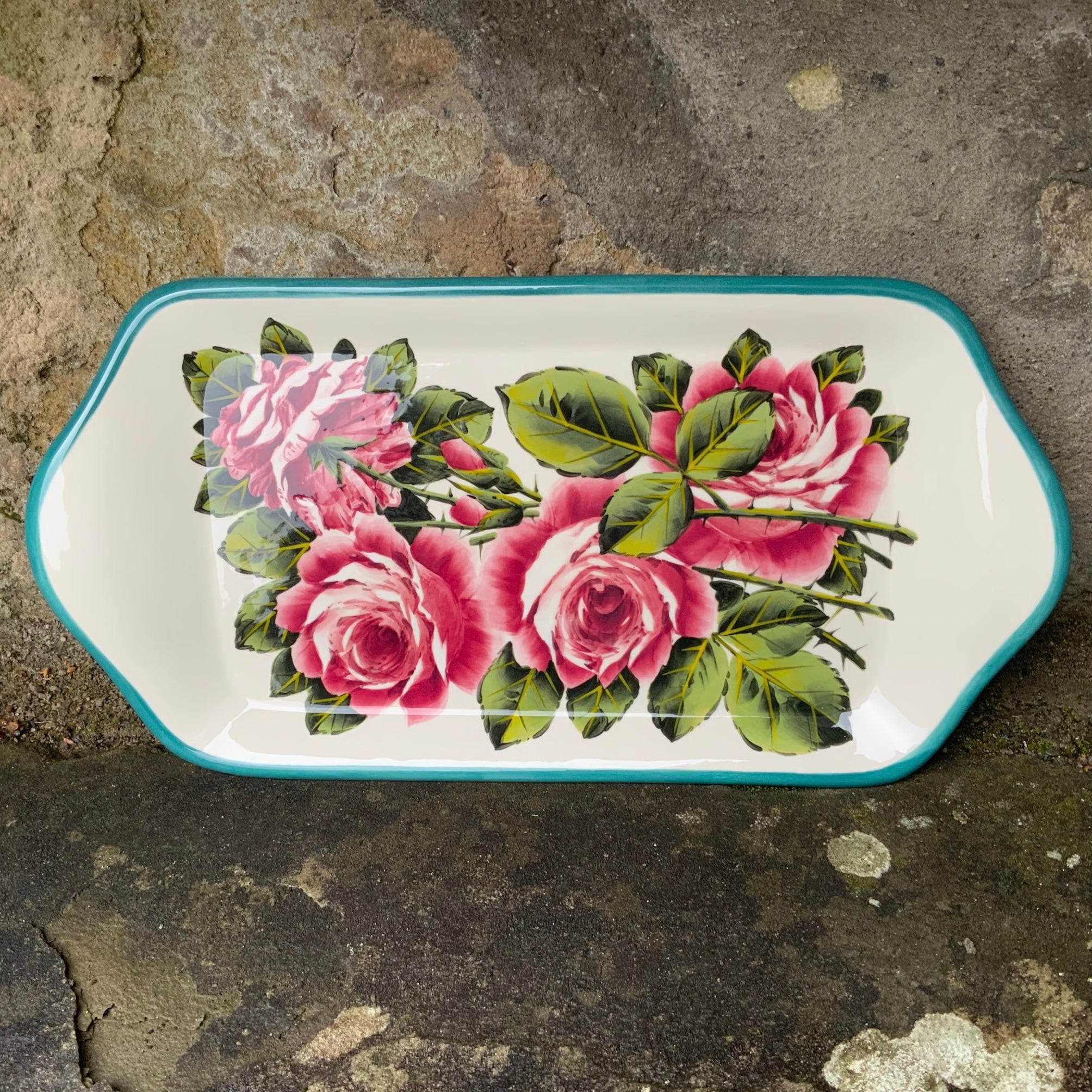 Cabbage Rose Large Tray AR