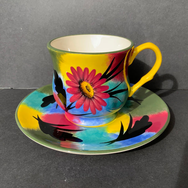 Pyrethrum ‘Jazzy’ Teacup and Saucer JG