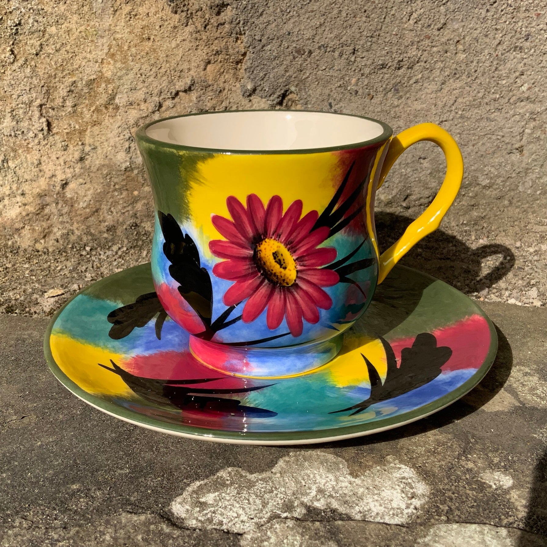 Pyrethrum ‘Jazzy’ Teacup and Saucer JG